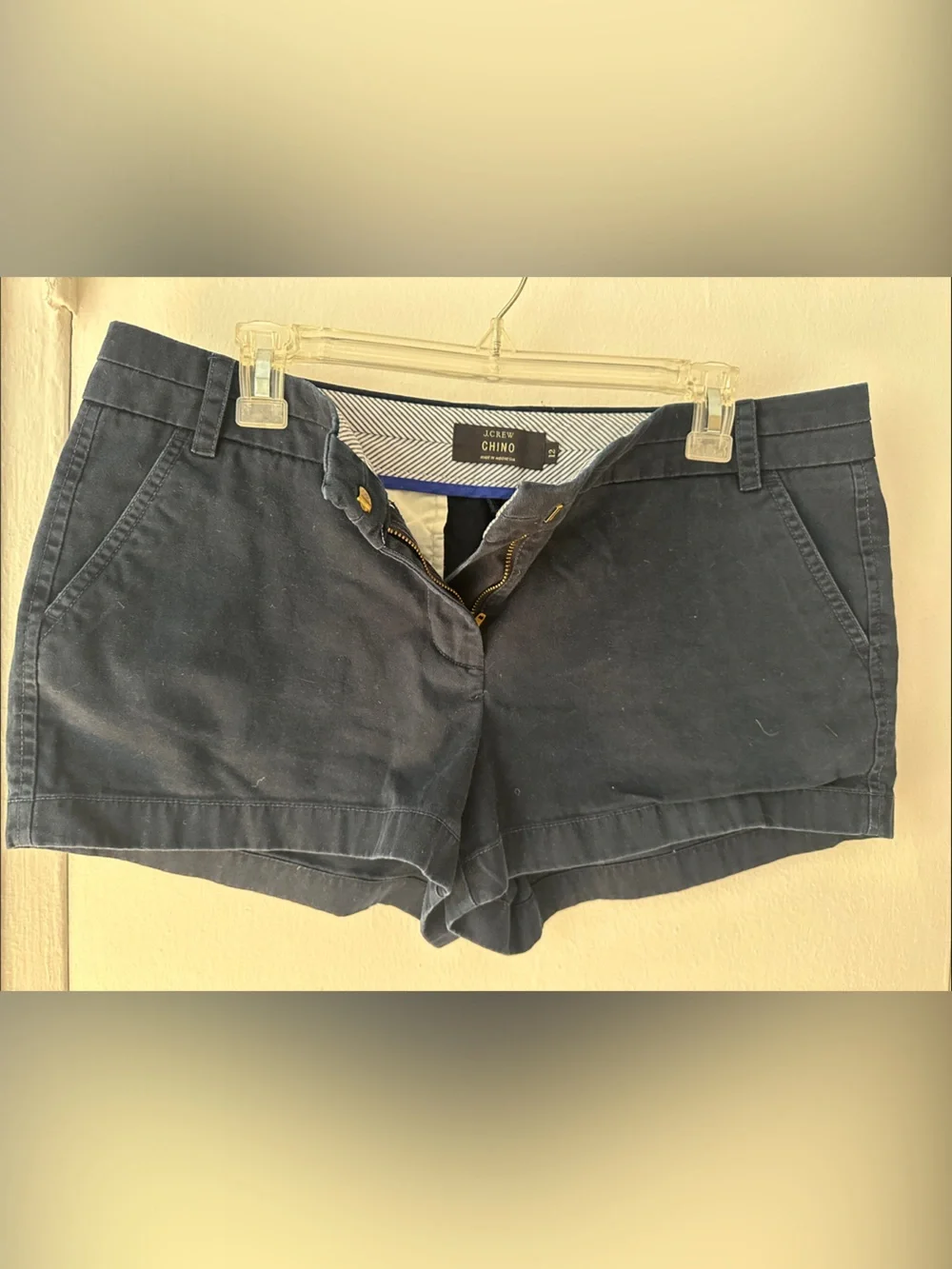 Women’s J. Crew Navy Chino Shorts sz 12